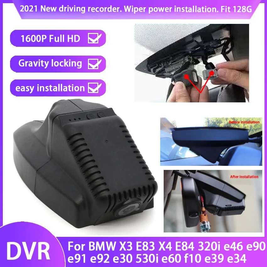 

Easy Installation Car DVR For BMW X3 E83 X4 E84 320i e46 e90 e91 e92 e30 530i e60 f10 e39 e34 Wifi Video Recorder Dash Camera HD