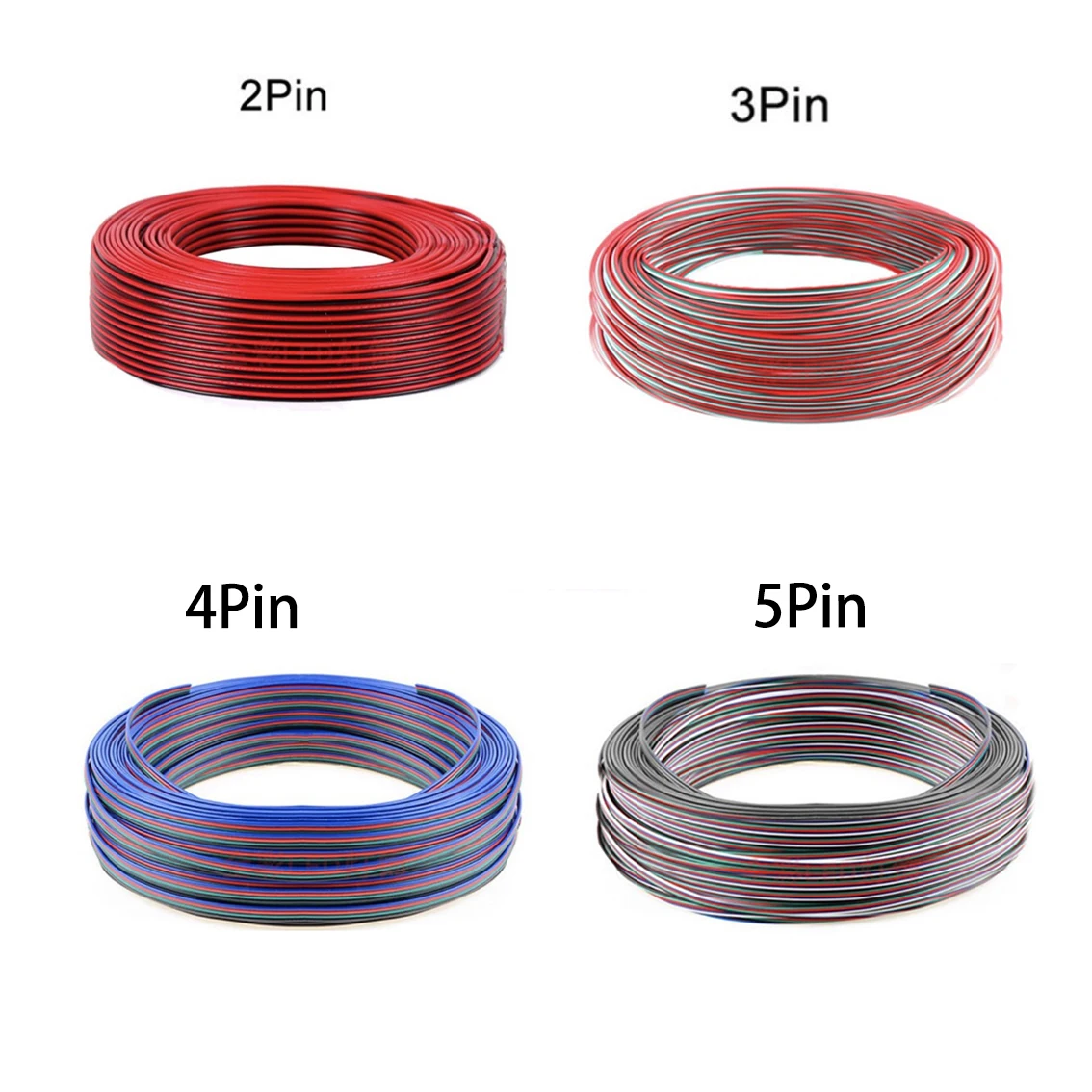 2/3/4/5Pin Светодиодная лента 22AWG проводной кабель для WS2812B WS2811 SK6812 5050 2835 5730