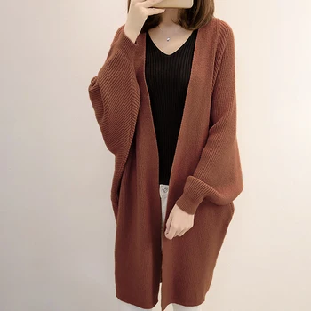 Casual Knit Ladies Oversize Long Cardigan Batwing Sleeve Solid Japan Korean Sweater 2020 Autumn Women Loose Coat Minimalist
Casual Knit Ladies Oversize Long Cardigan Batwing Sleeve Solid Japan Korean Sweater 2020 Autumn Women Loose Coat Minimalist