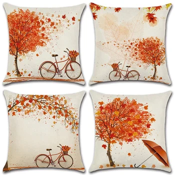 4PC Decorative Autumn Fall Style Throw Pillow Cover Maple Leaf Bicyle Tree Cushion Case Shell Outdoor Pillow Case
4PC Decorative Autumn Fall Style Throw Pillow Cover Maple Leaf Bicyle Tree Cushion Case Shell Outdoor Pillow Case