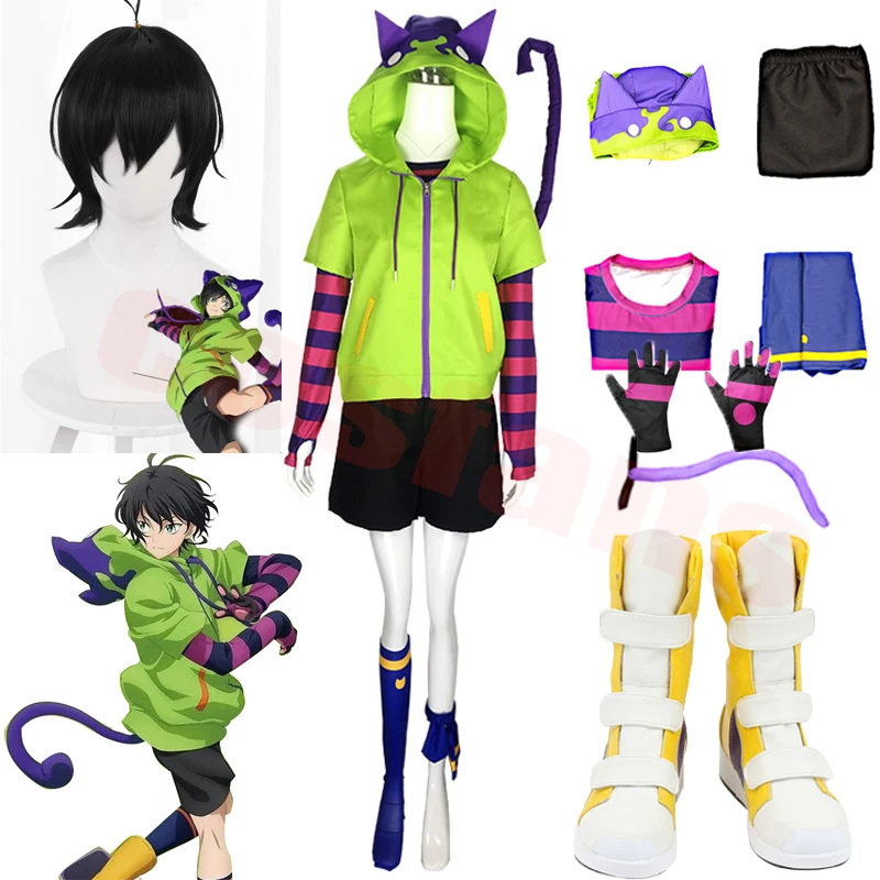 

SK8 Miya Hoodies Cosplay Costume the Infinity SK Eight Miya Cosplay Costumes Chinen Miya Wigs Jacket Tail Gloves Party Outfits