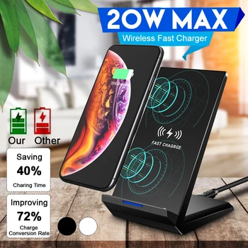 20W Double coil Qi Wireless Fast Charger Vertical Quick Charging Bracket High Power Docking Stand for all Support Qi Phone
20W Double coil Qi Wireless Fast Charger Vertical Quick Charging Bracket High Power Docking Stand for all Support Qi Phone