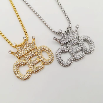 Bling Bling full rhinestones stainless steel CEO crown pendant necklace hip hop rock dancer Crown CEO jewelry for performance 
Bling Bling full rhinestones stainless steel CEO crown pendant necklace hip hop rock dancer Crown CEO jewelry for performance