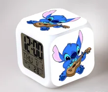 Dessin animé Super mario bros réveil enfants horloge LED veilleuse Flash 7 couleur changeante horloge numérique horloge de bureau électronique(China)