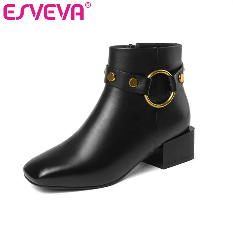 ESVEVA 2020 Autumn Women Shoes Winter Ankle Boots Square Med Heel Cow Leather +pu Motorcycle Platform Boots Size 34-39
ESVEVA 2020 Autumn Women Shoes Winter Ankle Boots Square Med Heel Cow Leather +pu Motorcycle Platform Boots Size 34-39