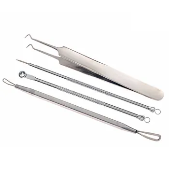 4 Pcs Pimple Blemish Comedone Acne Extractor Remover Tool Set Practical Silver Stainless Steel Acne Extractor Set #05
4 Pcs Pimple Blemish Comedone Acne Extractor Remover Tool Set Practical Silver Stainless Steel Acne Extractor Set #05
