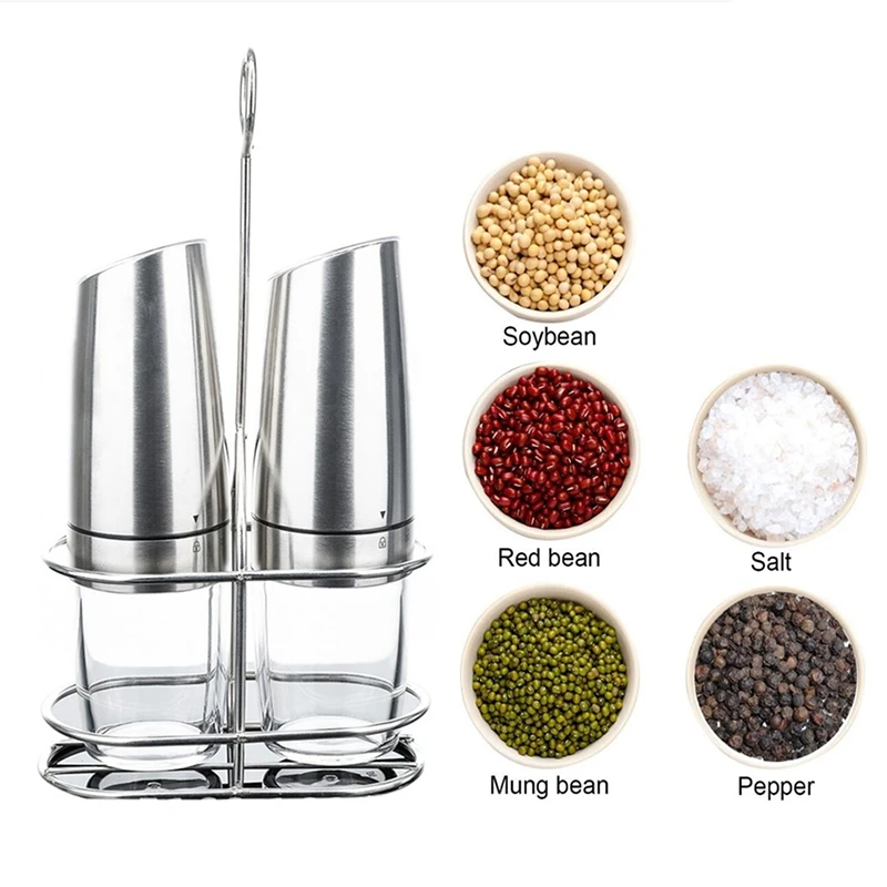 2PCS Automatic Gravity Electric Salt And Pepper Grinders Set LED Light Battery Grinding Bottle Free Seasoning Grind Tool Mills
2PCS Automatic Gravity Electric Salt And Pepper Grinders Set LED Light Battery Grinding Bottle Free Seasoning Grind Tool Mills