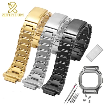 316L stainless steel watchband bezel/case for g shock band GW-M5610 DW5600 G-5600E GW-B5600 watch metal strap with tools gift
316L stainless steel watchband bezel/case for g shock band GW-M5610 DW5600 G-5600E GW-B5600 watch metal strap with tools gift