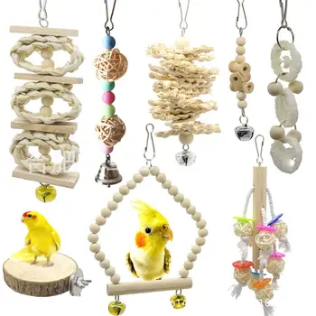 8 Pcs Bird Log Color Hanging Swing Chewing Perches Toys Parrot Bell Small Size
8 Pcs Bird Log Color Hanging Swing Chewing Perches Toys Parrot Bell Small Size