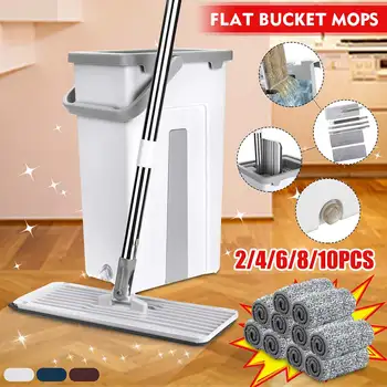 Hand Free Wringing Flat Squeeze Mop and Bucket Wet Dry Magic Cleaning Home Kitchen Floor Lazy Mop With Microfiber Pads
Hand Free Wringing Flat Squeeze Mop and Bucket Wet Dry Magic Cleaning Home Kitchen Floor Lazy Mop With Microfiber Pads