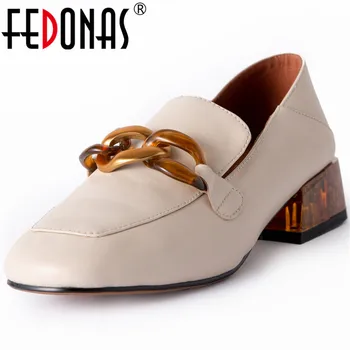 FEDONAS Metal Decoration Genuine Leather Shoes For Girls 2020 Spring Summer Chunky Heels Pumps New Working Wedding Shoes Woman 
FEDONAS Metal Decoration Genuine Leather Shoes For Girls 2020 Spring Summer Chunky Heels Pumps New Working Wedding Shoes Woman
