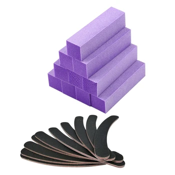20 Pcs Nail Files: 10 Pcs Double Sided 100/180 Grit Curved Nail Files & 10 Pcs Buffing Sanding Buffer Block Files 
20 Pcs Nail Files: 10 Pcs Double Sided 100/180 Grit Curved Nail Files & 10 Pcs Buffing Sanding Buffer Block Files