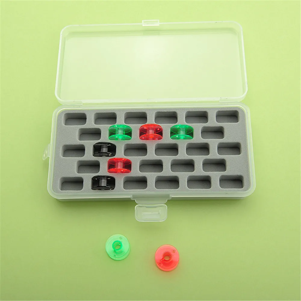28 Spools Transparent Box Storage Organizer Sewing Bobbins Case Holder DIY Supplies | Дом и сад