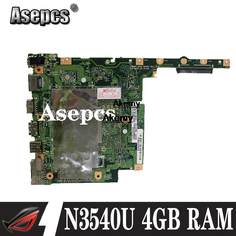 Материнская плата для ноутбука E502MA For Asus E402MA E402M E502M E402 E502 N3540U 4GB-RAM Оригинал Mainboard 100%