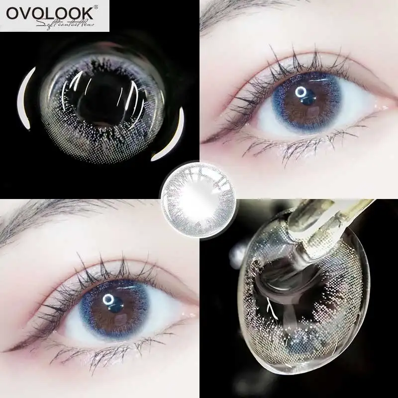 

OVOLOOK-1 Pair 2pcs 3 Tone Series Lenses Contact Lenses for Eyes 3 Tone Colored Lenses Eye Contacts Eye Color Lens Yearly Use