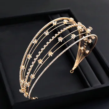 FashionMulti-layer Bridal Star Headband Tiara Headpieces Crown Rhinestones Hairband Women Bride Wedding Hair Accessories Jewelry
FashionMulti-layer Bridal Star Headband Tiara Headpieces Crown Rhinestones Hairband Women Bride Wedding Hair Accessories Jewelry