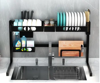 Shelf above kitchen multi-function sink Home thickened storage rack Bowl and chopsticks water filtering rack Adjustable height
Shelf above kitchen multi-function sink Home thickened storage rack Bowl and chopsticks water filtering rack Adjustable height