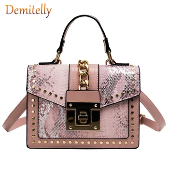 Ladies Serpentine Sequin Handbag 2020 Textured Shoulder Bag PU Leather Studded Crossbody Bag Pack Casual Bagpack Snake Bag 
Ladies Serpentine Sequin Handbag 2020 Textured Shoulder Bag PU Leather Studded Crossbody Bag Pack Casual Bagpack Snake Bag