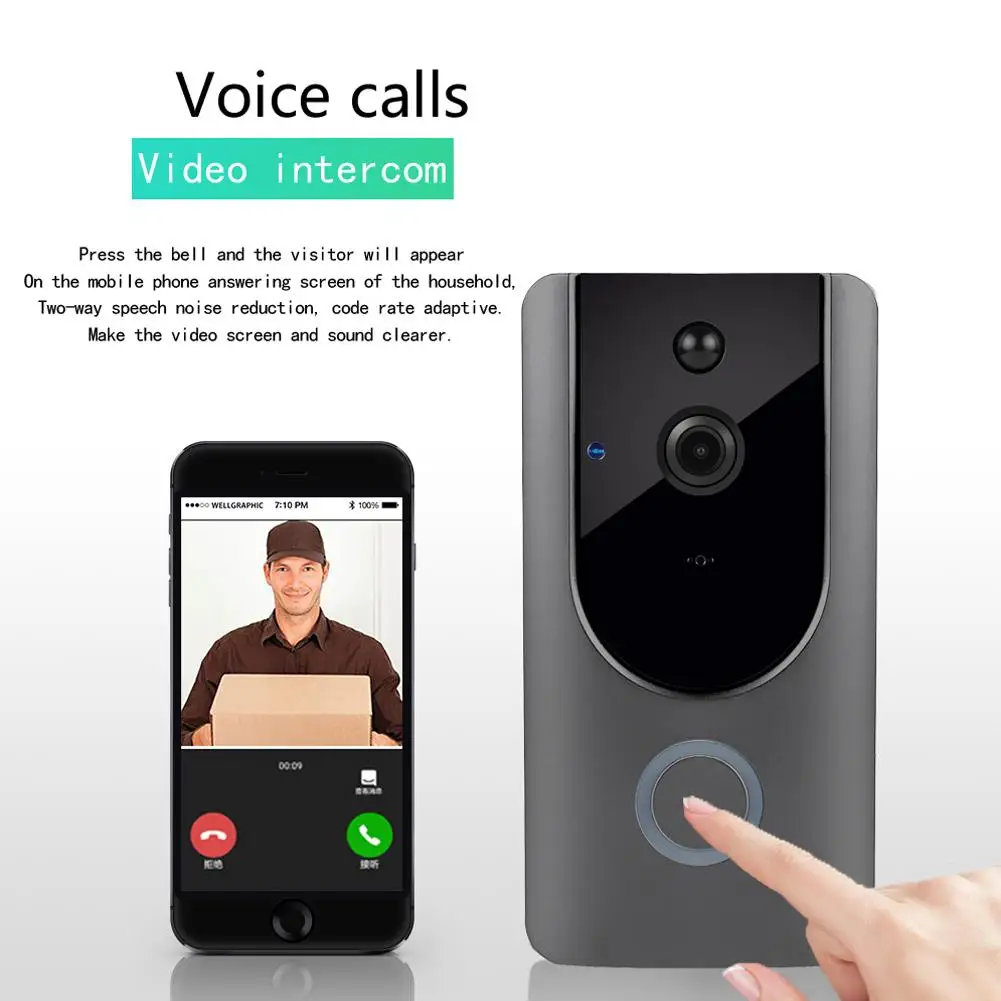 Video Doorbell Smart Wireless WiFi Security Door Bell Visual Recording Home Monitor Night Vision Intercom Door Phone
Video Doorbell Smart Wireless WiFi Security Door Bell Visual Recording Home Monitor Night Vision Intercom Door Phone