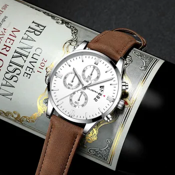 Men's Wrist Watch Sport Stainless Steel Case Leather Band Quartz Analog Wrist Watch Man Watches Mens relogio masculino
Men's Wrist Watch Sport Stainless Steel Case Leather Band Quartz Analog Wrist Watch Man Watches Mens relogio masculino