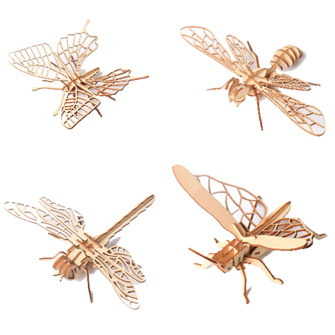 3D DIY Wooden Puzzle Toy Simulation Insect Assembly Puzzle Model Build Gift Toy Set (Butterfly + Bee + Dragonfly + Grasshopper
3D DIY Wooden Puzzle Toy Simulation Insect Assembly Puzzle Model Build Gift Toy Set (Butterfly + Bee + Dragonfly + Grasshopper