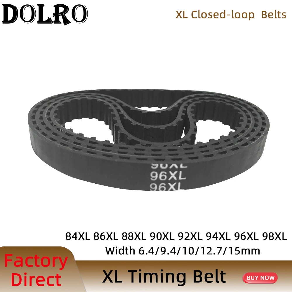 

XL Timing belt 84/86/88/90/92/94/96/98 Width 6.4/9.4/10/12.7/15mm Teeth 42 43 44 45 46 47 48 49 Synchronous Belt 84XL 86XL 90XL