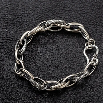 Big Rough Chain Bracelet 100% 925 Sterling Silver Jewelry Stacked Hemp Rope Elliptical Hoop Bracelet Elegant Women Bracelet
Big Rough Chain Bracelet 100% 925 Sterling Silver Jewelry Stacked Hemp Rope Elliptical Hoop Bracelet Elegant Women Bracelet