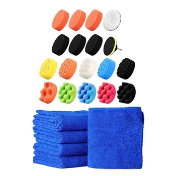 29 Pcs Car Beauty Clean Tool: 10Pcs Microfiber Towel Car Washing Cloth & 19Pcs Polishing Sponge Foam Pad Waxing Wheel
29 Pcs Car Beauty Clean Tool: 10Pcs Microfiber Towel Car Washing Cloth & 19Pcs Polishing Sponge Foam Pad Waxing Wheel