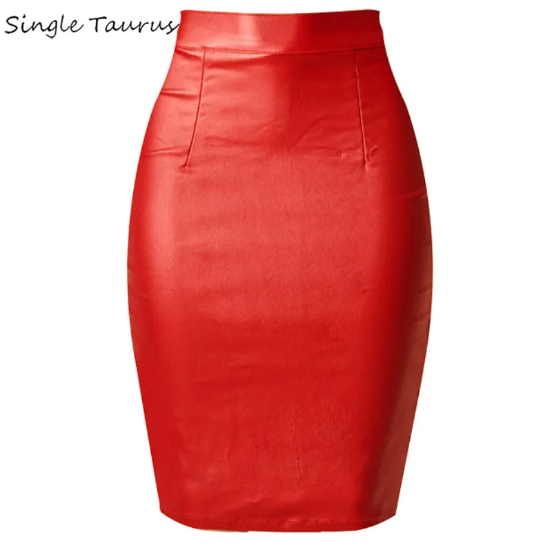 High Waist Punk Skirt Women Fashion Macaron Gules Saia Feminina Slim Elasticity Coated Leather Split The Fork Faldas Mujer 2017
High Waist Punk Skirt Women Fashion Macaron Gules Saia Feminina Slim Elasticity Coated Leather Split The Fork Faldas Mujer 2017