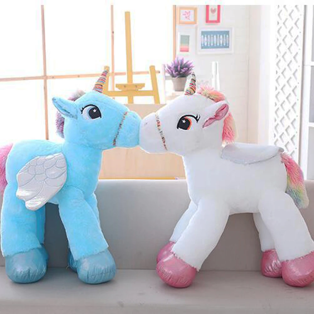 

Children Plush Toys Colored Angular Wings Flying Horse Kids Baby Christmas Birthday Gift Stuffed Unicorn