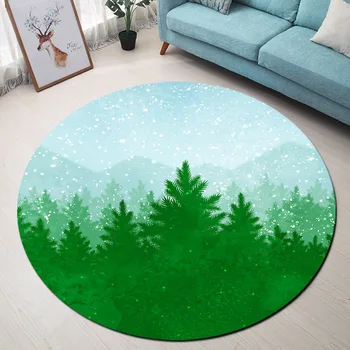 Green Spruce Forest Snow Cartoon Round Carpet Children Play Tent Floor Mat Kids Room Home Christmas Decoration Soft Rugs 
Green Spruce Forest Snow Cartoon Round Carpet Children Play Tent Floor Mat Kids Room Home Christmas Decoration Soft Rugs