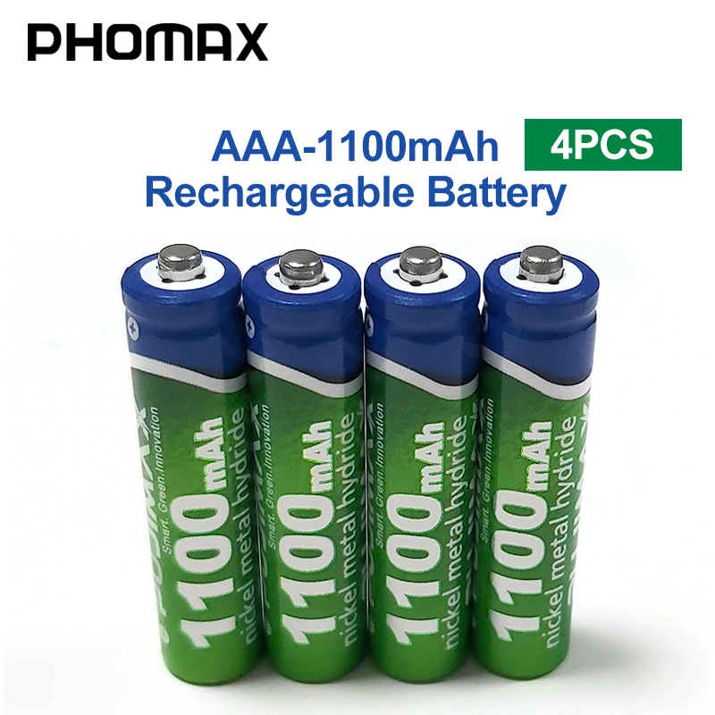 PHOMAX 1100mAh AAA battery 1.2V 4pcs/lot rechargeable battery calculator electronic toy remote control alarm clock NiMH battery
PHOMAX 1100mAh AAA battery 1.2V 4pcs/lot rechargeable battery calculator electronic toy remote control alarm clock NiMH battery