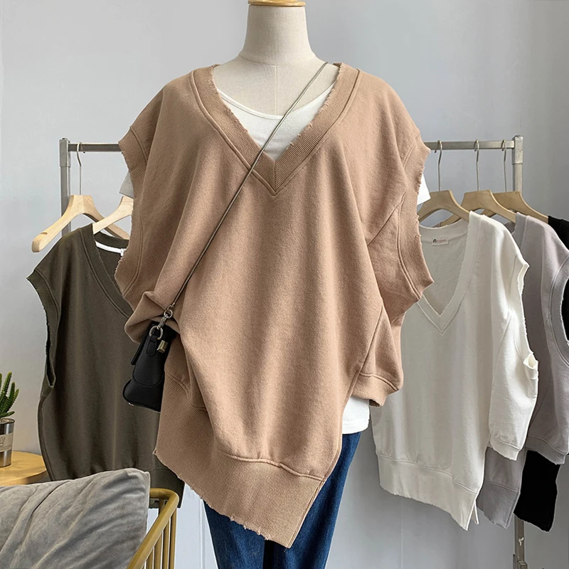 Asymmetrical Vests Tops Women 2020 New Autumn Oversized Cotton Pullover Tops Sleeveless Female V Neck Vest Outerwear
Asymmetrical Vests Tops Women 2020 New Autumn Oversized Cotton Pullover Tops Sleeveless Female V Neck Vest Outerwear