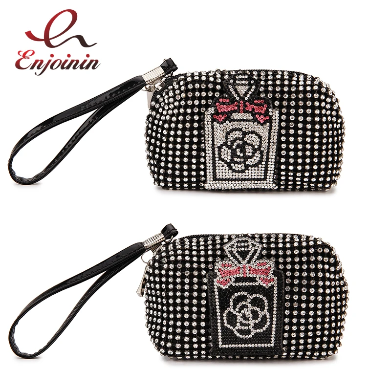 

Chic Coin Purse for Women Small Mini Wallet Holder Perfume Bottle Pattern Luxury Female Wallet Case Card Key Money Bag Zip 2021