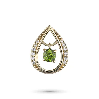 Pendant made of yellow gold with diamonds and chrome-diopside e0315pd11194360
Pendant made of yellow gold with diamonds and chrome-diopside e0315pd11194360
