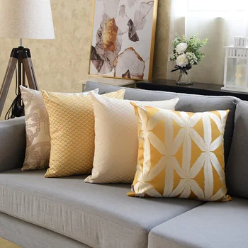 

30x50/45/50cm Modern simple sofa pillowcase plant jacquard cushion cover large backrest living room gold/beige pillow cover