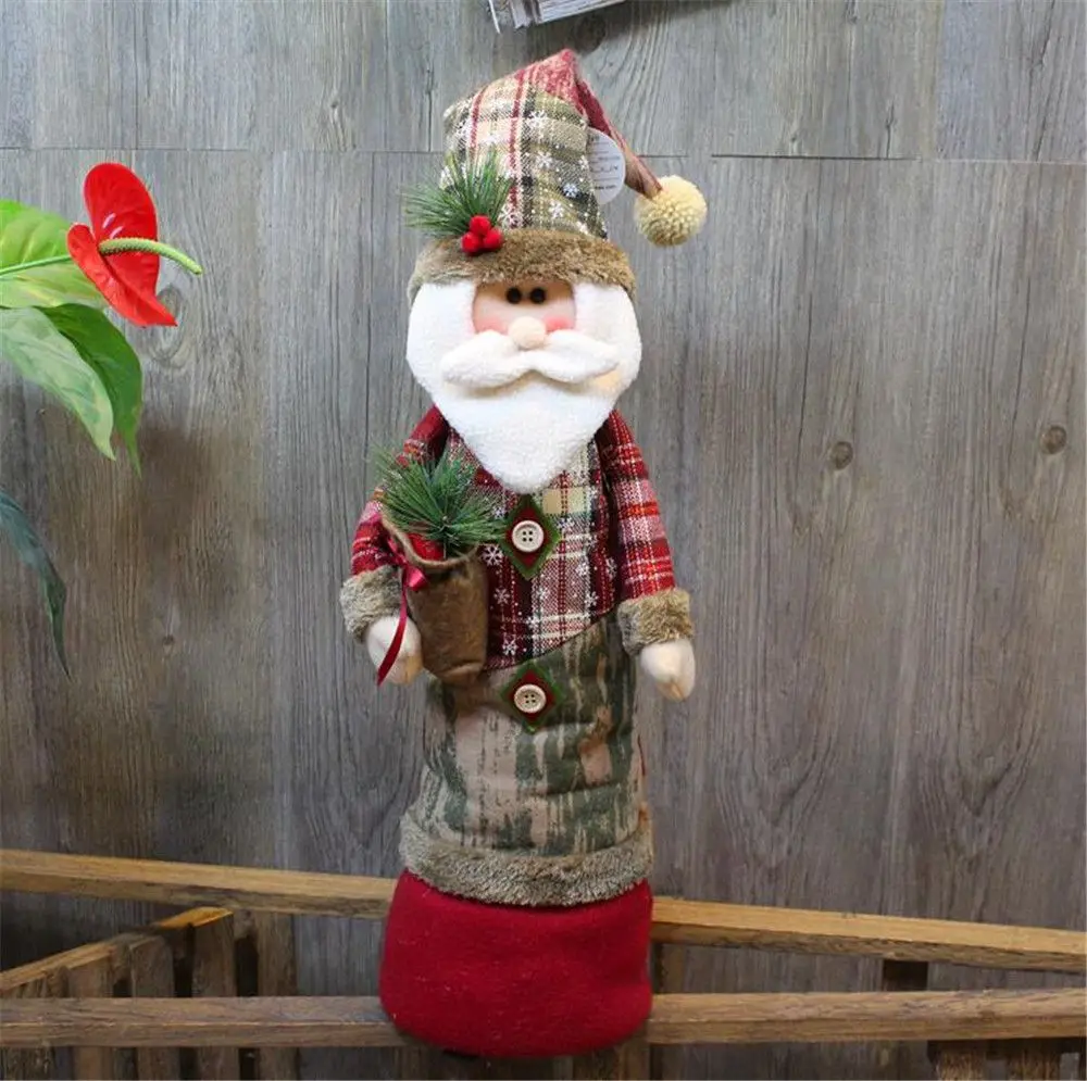 craft santa claus snowman retractable standing doll christmas