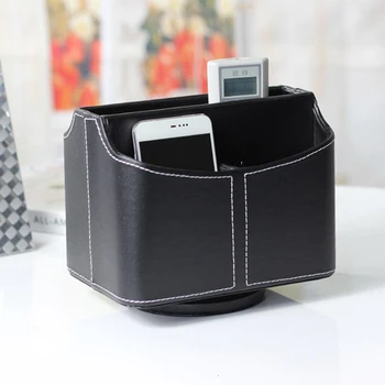 Storage Box Black Cowhide Leather Rotatable Remote Control Cosmetic Mobile Phone Holder European Home Use Office Bedroom Storage
Storage Box Black Cowhide Leather Rotatable Remote Control Cosmetic Mobile Phone Holder European Home Use Office Bedroom Storage