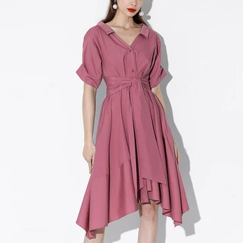 Seifrmann Summer Fashion Runway Designer Dress Women V-Neck Elastic Waist Draped Asymmetrical Ladies A-Line Slim Midi Dress
Seifrmann Summer Fashion Runway Designer Dress Women V-Neck Elastic Waist Draped Asymmetrical Ladies A-Line Slim Midi Dress