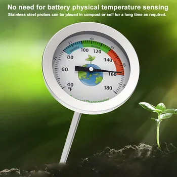 Garden Soil Portable Dial Display Compost Thermometer Stainless Steel Physical Measuring Tool Ground Detector For Home Backyard
Garden Soil Portable Dial Display Compost Thermometer Stainless Steel Physical Measuring Tool Ground Detector For Home Backyard