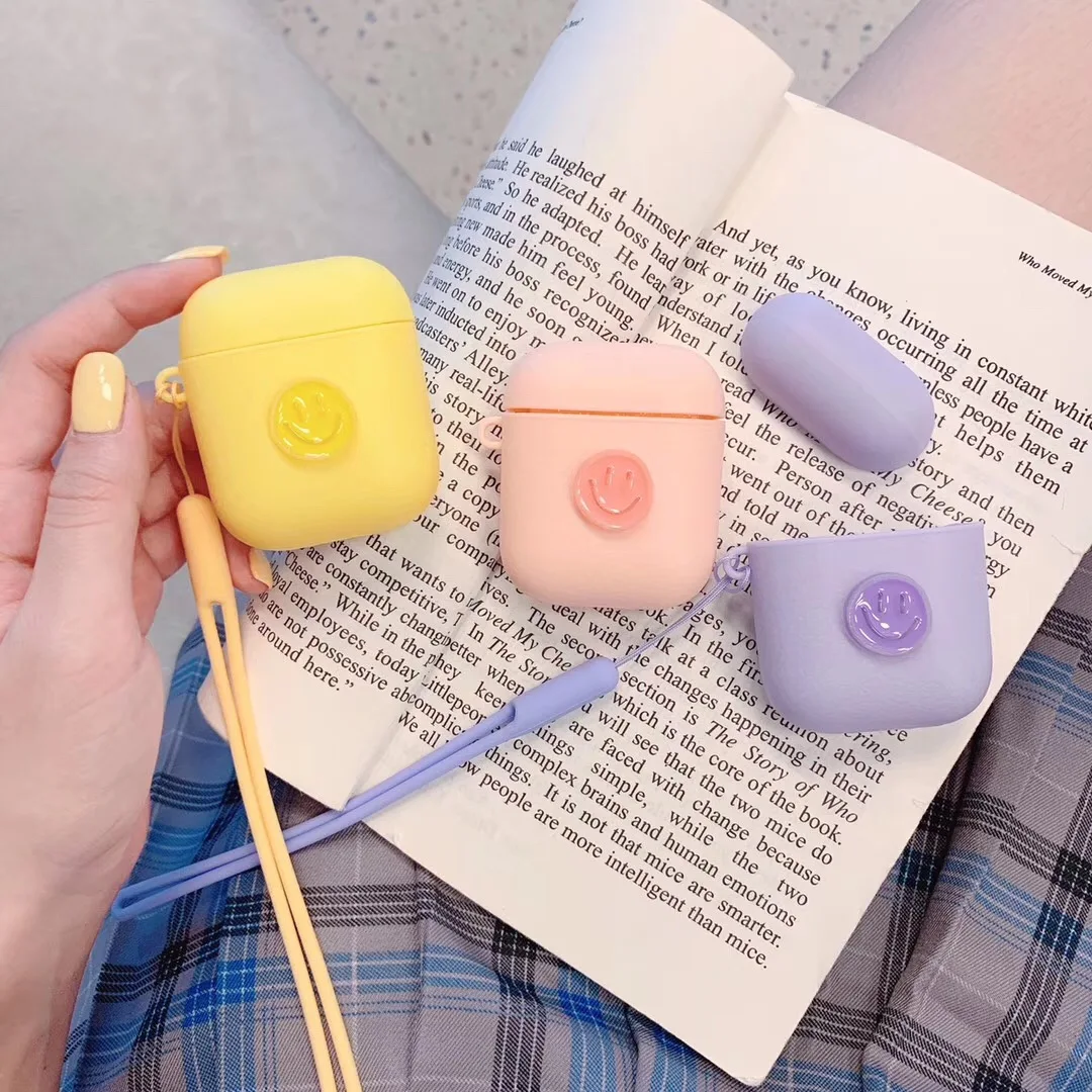 Cute Soft TPU Protective Case for AirPods 1/2 Smile Face with Strap Bluetooth Wireless Earphone Charging Box Cover Holiday Gifts
Cute Soft TPU Protective Case for AirPods 1/2 Smile Face with Strap Bluetooth Wireless Earphone Charging Box Cover Holiday Gifts