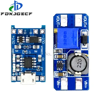 Micro USB 5V 1A 18650 TP4056 Lithium Battery Charger Module Charging Board With Protection + MT3608 2A DC-DC Step Up Converter
Micro USB 5V 1A 18650 TP4056 Lithium Battery Charger Module Charging Board With Protection + MT3608 2A DC-DC Step Up Converter