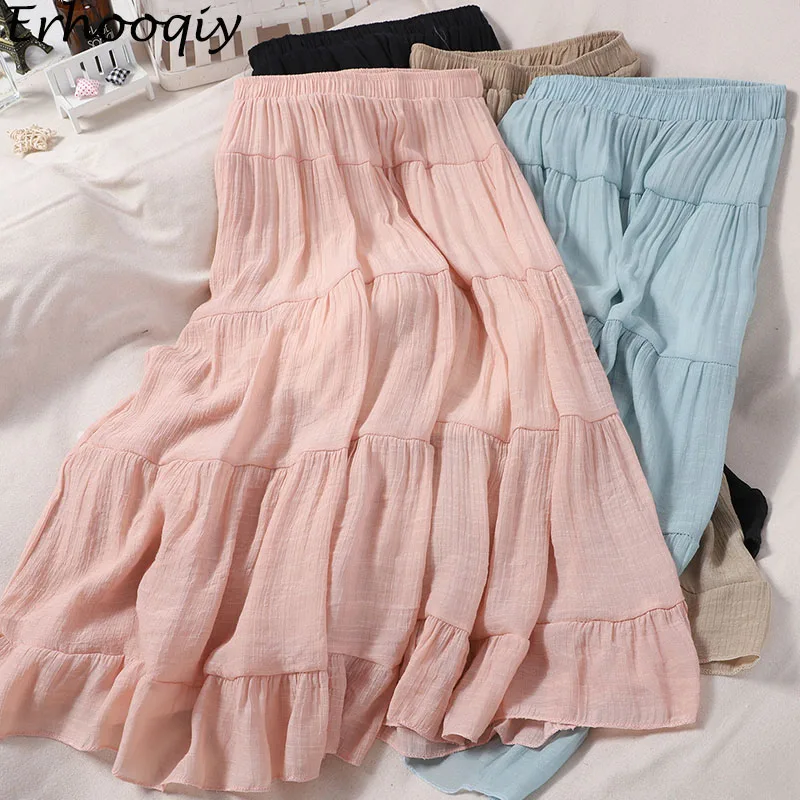 2021 New Summer Boho Maxi Skirt Women Pink White Chiffon Skirt Female Ruffles Midi Long A-Line Skirt Beach Party Clothing Lady
2021 New Summer Boho Maxi Skirt Women Pink White Chiffon Skirt Female Ruffles Midi Long A-Line Skirt Beach Party Clothing Lady