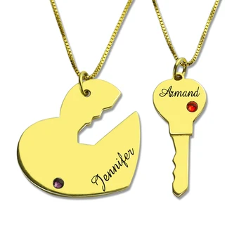 AILIN Key To My Heart Couples Name Necklace Gold Color Engraved Birthstone Heart and Key Initials BFF Necklace Love Jewelry
AILIN Key To My Heart Couples Name Necklace Gold Color Engraved Birthstone Heart and Key Initials BFF Necklace Love Jewelry