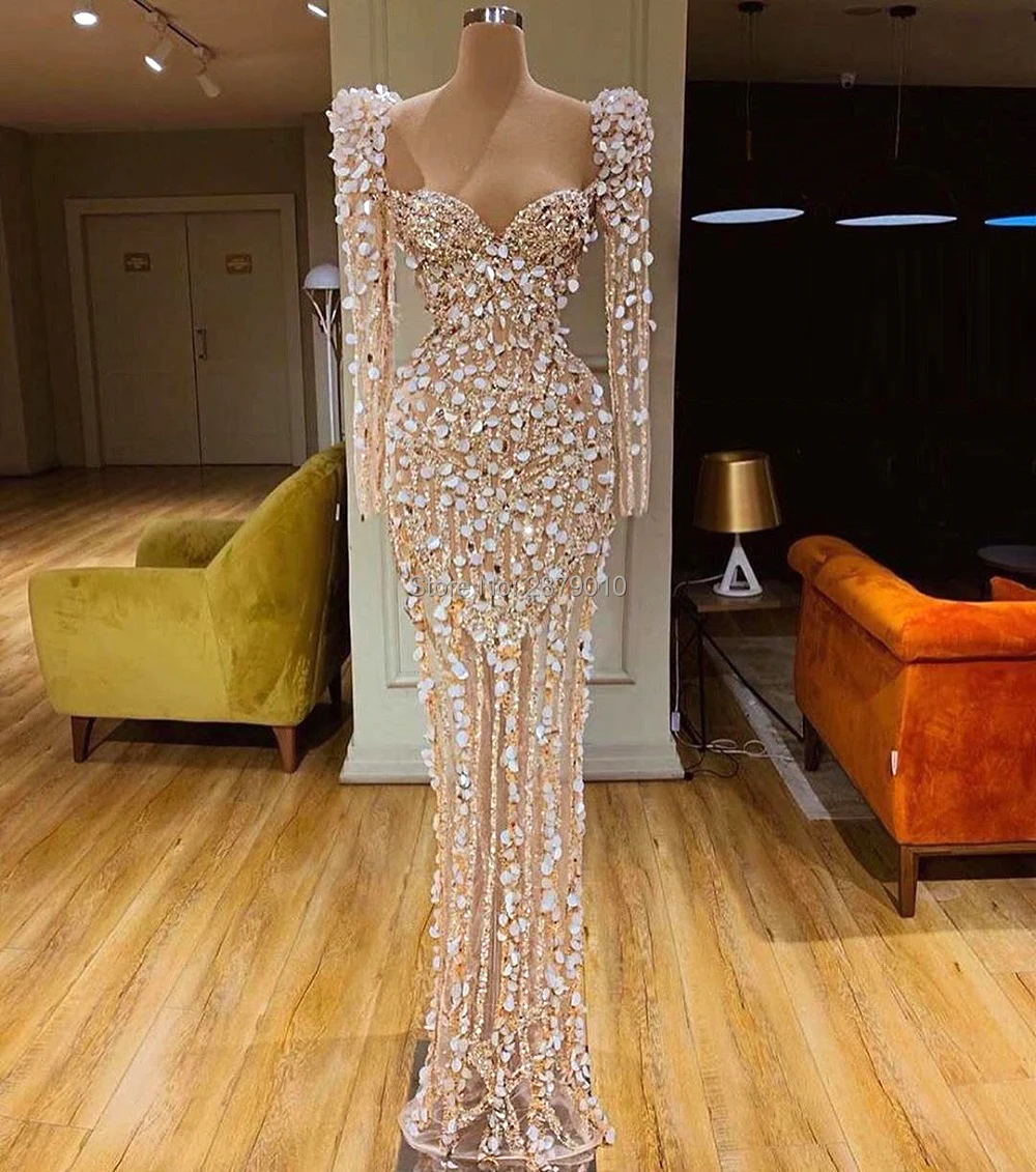 2020 Haute Couture Sweetheart Mermaid Evening Dress Floor-Length Beaded Sequins Celebrity Dress Robe De Soiree Aibye Dubai
2020 Haute Couture Sweetheart Mermaid Evening Dress Floor-Length Beaded Sequins Celebrity Dress Robe De Soiree Aibye Dubai