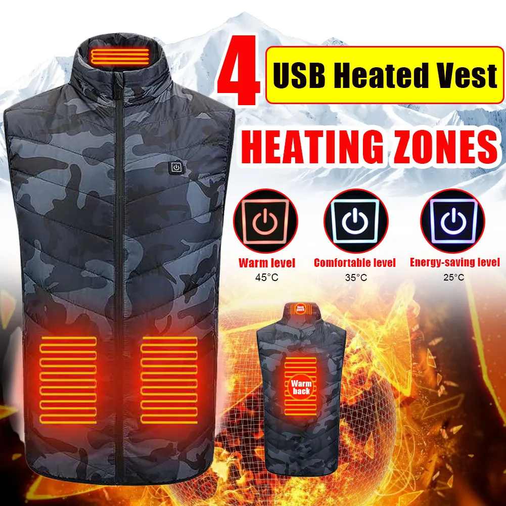 Camouflage 4-Zone Heating Vest Usb Charging Thermal Insulation Heating Suit Three-Speed Thermostat Fishing Suit S-4XL In Stock
Camouflage 4-Zone Heating Vest Usb Charging Thermal Insulation Heating Suit Three-Speed Thermostat Fishing Suit S-4XL In Stock