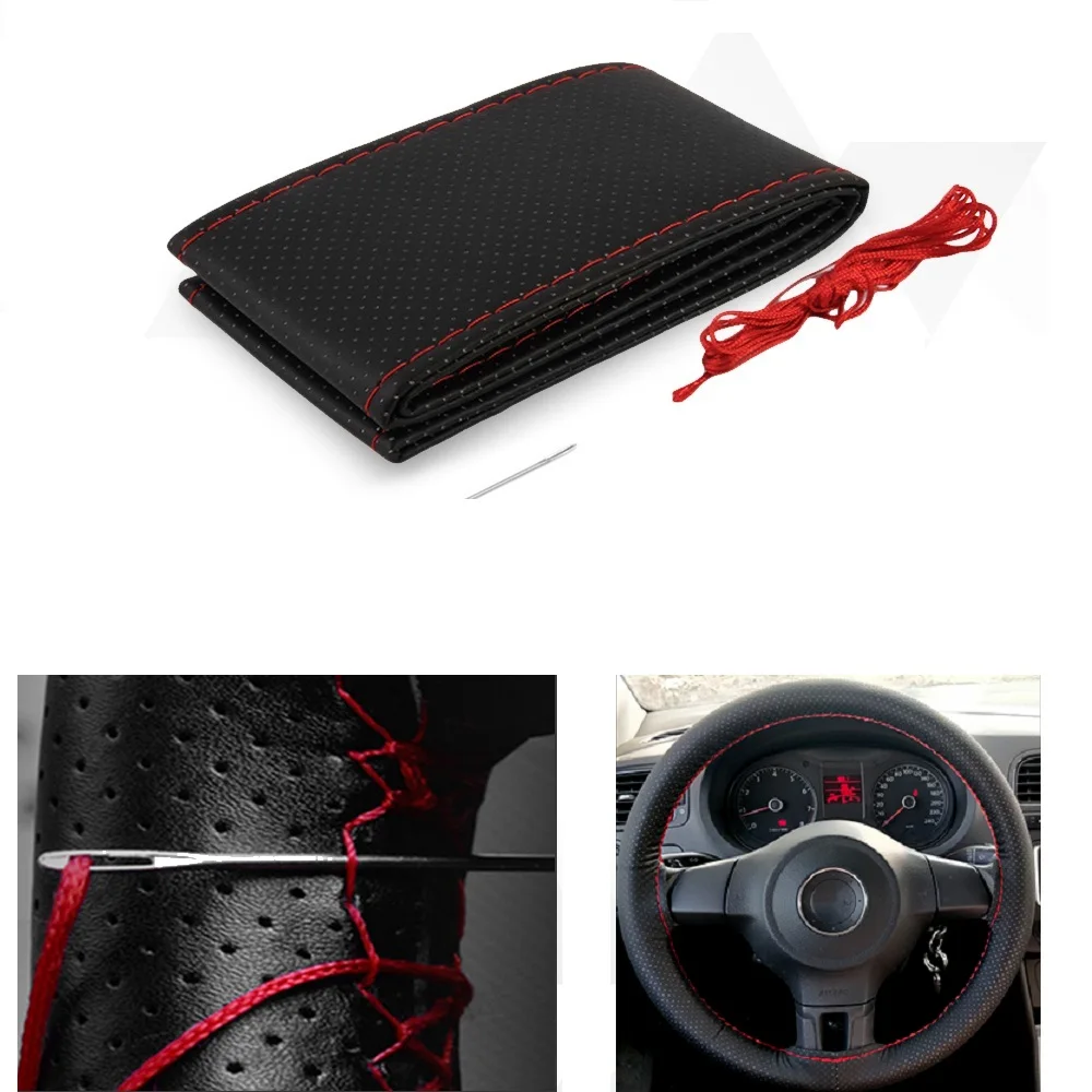 Leather Car Steering Wheel Cover Soft Anti slip Cowhide Braid Needles Thread For Nissan Qashqai Almera Juke Tiida X-Trail Note
Leather Car Steering Wheel Cover Soft Anti slip Cowhide Braid Needles Thread For Nissan Qashqai Almera Juke Tiida X-Trail Note