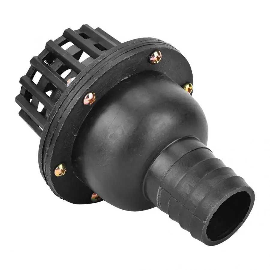 Flat Check Valve 4in Water Pump Foot Valve Black PVC Low Pressure Flat Check Valve for Fluid Machine 