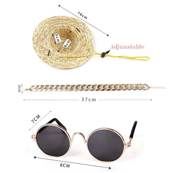 3Pcs Pet Cat Glasses Set Protection Puppy Dog Glasses Necklace Straw Hat Tie For Dogs Kitty Cats Eye-wear Sunglasses Pet Produc/
3Pcs Pet Cat Glasses Set Protection Puppy Dog Glasses Necklace Straw Hat Tie For Dogs Kitty Cats Eye-wear Sunglasses Pet Produc/