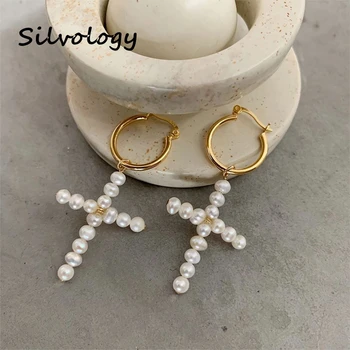 Silvology 925 Sterling Silver Natural Freshwater Pearl Cross Earrings for Women Elegant Luxury Dropearrings Fashionable Jewelry
Silvology 925 Sterling Silver Natural Freshwater Pearl Cross Earrings for Women Elegant Luxury Dropearrings Fashionable Jewelry